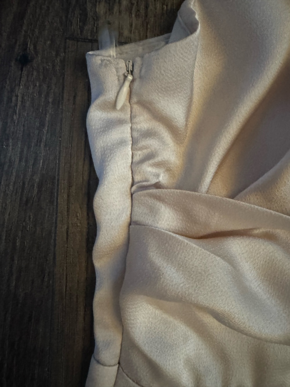 NWT TFNC London Delali One Shoulder Satin Maxi Dress Blush Champagne Size 10 - Picture 11 of 16